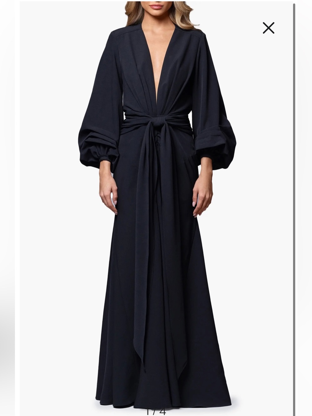 Ghrail Millie Crepe gown, elegant black dress - Picture 1 of 9